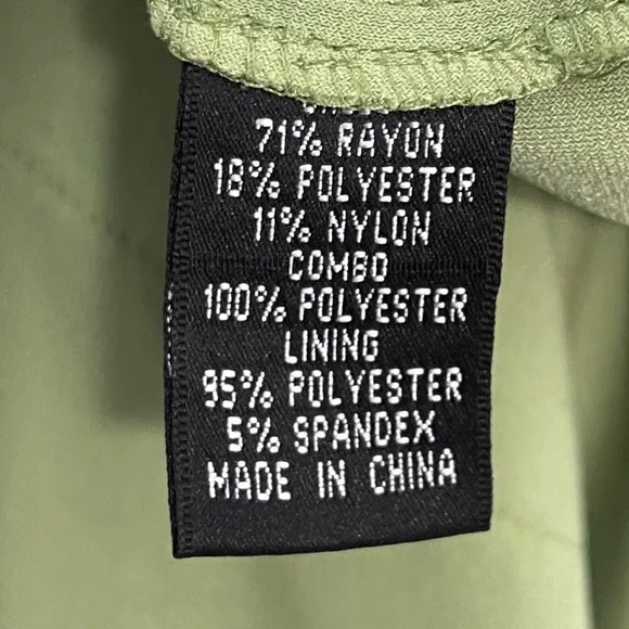 Adrianna Pappell‎ Green Metallic V-Neck Scalloped Cocktail Midi Dress Size 8 - Picture 8 of 10